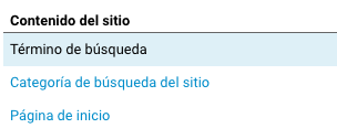 Búsquedas en el sitio - Contenido del sitio
