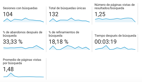 Búsquedas en el sitio - Informe general