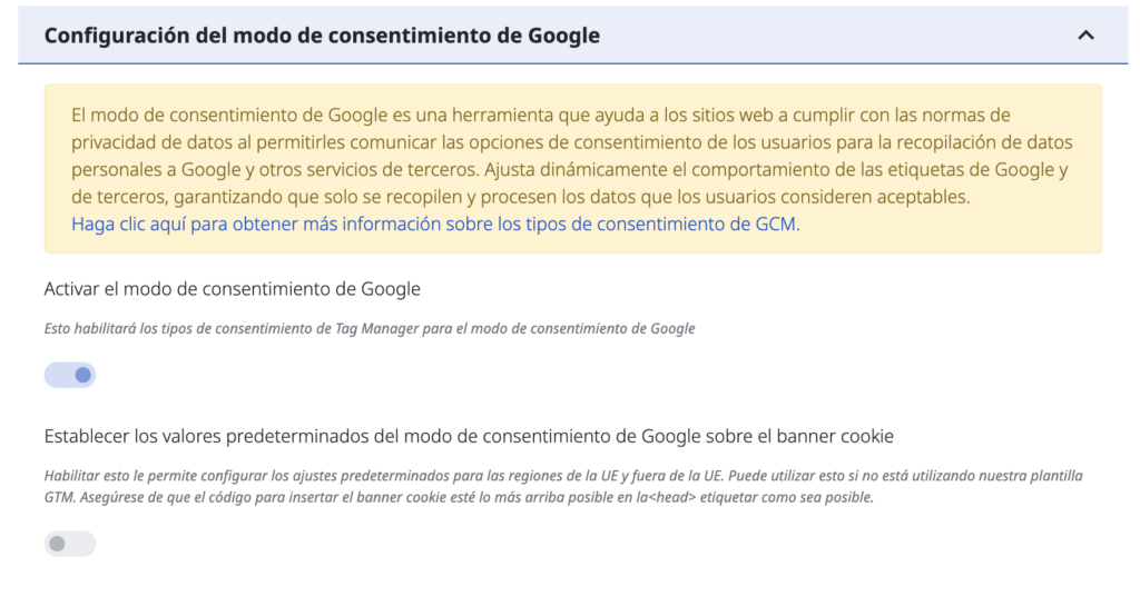 instrucciones consent mode v2 con cookiefirst para Prestashop