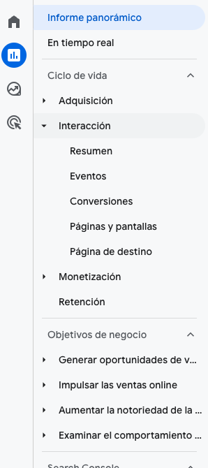 menu de informes standar