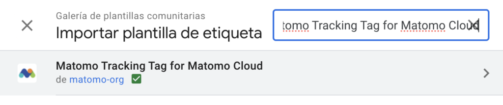 plantilla de la etiqueta de matomo