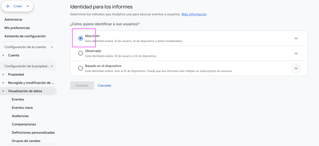 activar el modelado de datos